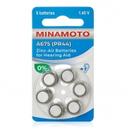 Батарейка MINAMOTO ZA675 для слуховых аппаратов, 6 шт, блистер
