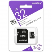   Micro SDXC 32Gb Smartbuy U1 V10   +  SD (SB32GBSDCCTV)
