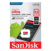   Micro SDXC 64Gb SanDisk Ultra Class 10 U1 A1, 120 / (SDSQUA4-064G-GN6MN)