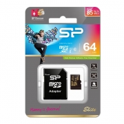   Micro SDXC 64Gb Silicon Power Elite Gold U1 85/15/ +  SD (SP064GBSTXBU1V1GSP)