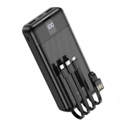 Зарядное устройство Borofone BJ20A, 20000 мА/ч, 2A Lightning/Micro-USB/Type-C/USB, дисплей, черное