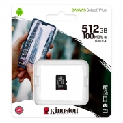   Micro SDXC 512Gb Kingston Canvas Select Plus U3 V30 A1, R100 /  