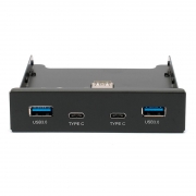 Панель фронтальная 3.5 с 2 портами USB 3.0 и 2 портами Type C, Gembird FP3.5-USB3-2A2C
