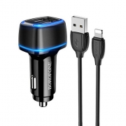    Borofone BZ14, 2.4A 2xUSB,  Lightning, 