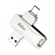 256Gb Netac U782C Dual Silver USB 3.0/Type C (NT03U782C-256G-30PN)