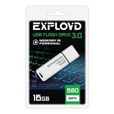 16Gb Exployd 680 White USB 3.0 (EX-16GB-680-White)