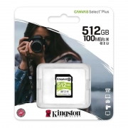   SDXC 512Gb Kingston Canvas Select Plus U3 V30 100/85 / (SDS2/512GB)