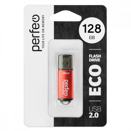128Gb Perfeo E01 Red Economy Series USB 2.0 (PF-E01R128ES)