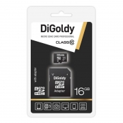   Micro SDHC 16Gb DiGoldy Class 10 +  SD (DG016GCSDHC10-AD)