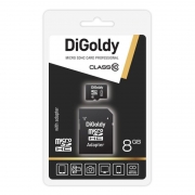   Micro SDHC 8Gb DiGoldy Class 10 +  SD (DG008GCSDHC10-AD)