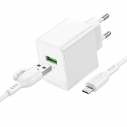   Borofone BAS12A, QC3.0 3A USB +  Micro USB, 