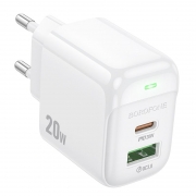   Borofone BAS44A, QC3.0/PD 20W USB A+C, 