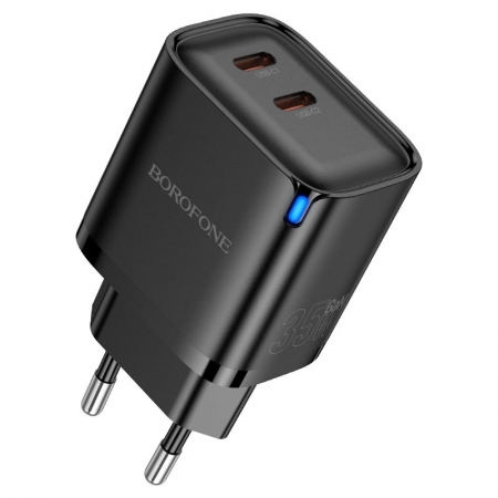   Borofone BA85A, QC3.0/PD 35W 2xUSB C, 
