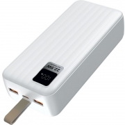 Зарядное устройство Perfeo Waterfall, 30000 мА/ч, QC3.0/PD 22.5W, 2xUSB A+USB-C, белое (PF_D0176)