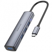 HUB 4-port Borofone DH12, USB 3.0,  Type C, 