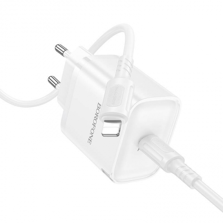   Borofone BA84A, QC3.0/PD 30W USB  +  Type C - Lightning, 
