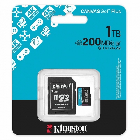   Micro SDXC 1Tb Kingston Canvas Go Plus U3 V30 A2 +  SD (SDCG4/1TB)