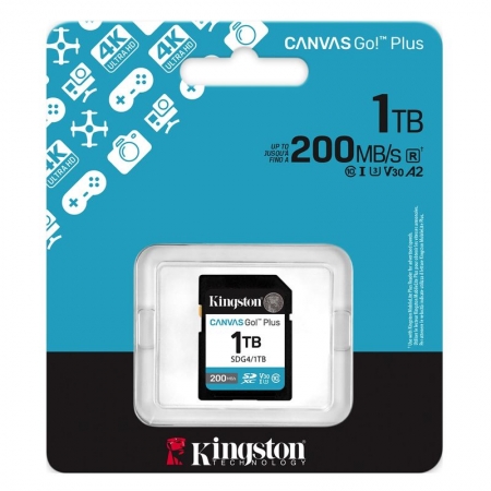   SDXC 1Tb Kingston Canvas Go Plus G4 U3 V30 200/160 / (SDG4/1TB)