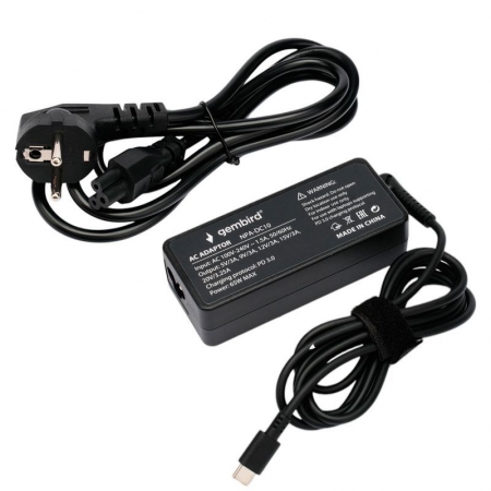   Gembird NPA-DC10, PD3.0 65W,  Type C, 