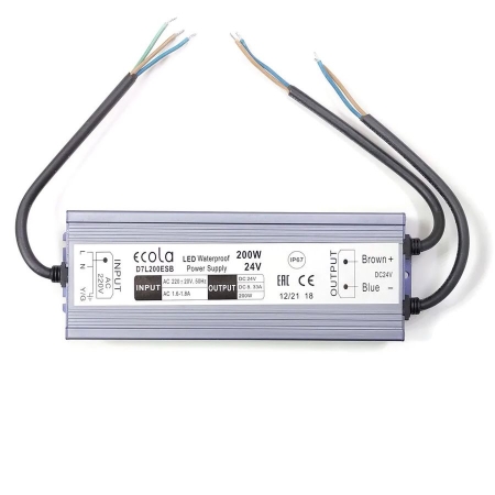    LED  200 , 220V-24V, IP67, 205x125x55 , Ecola (D7L200ESB)