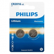 Батарейка CR2016 Philips, 2 шт, блистер
