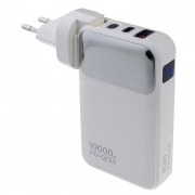   Perfeo Plug, 10000 /, QC3.0/ PD 22.5W, USB-A+C, .,  (PF_E1632)