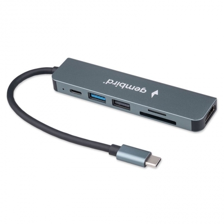 HUB Gembird UHB-D9 6�1, USB3.1, USB2.0, Type-C PD100W, HDMI, SD/TF, ������ Type C, ������