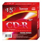 Диск CD-R VS 700Mb 52x в бумажном конверте, 5шт (VSCDRK501)