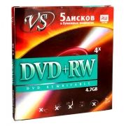 Диск DVD+RW VS 4,7 Gb 4x в конверте, 5 шт (VSDVDPRWK501)