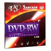 Диск DVD-RW VS 4,7 Gb 4x в конверте, 5 шт (VSDVDRWK501)