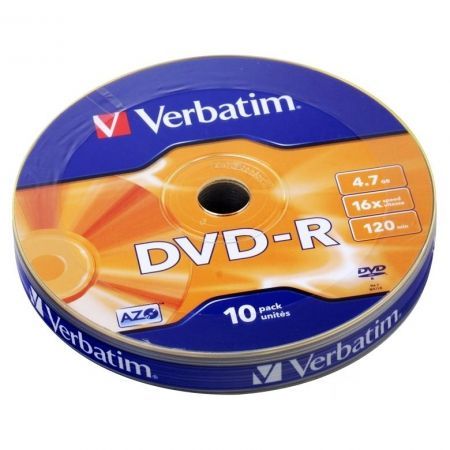 ���� DVD-R Verbatim  4,7 Gb 16x, Shrink, 10�� (43729)