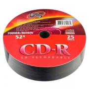 Диск CD-R VS 700Mb 52x Shrink, 25 шт (VSCDRSH2501)
