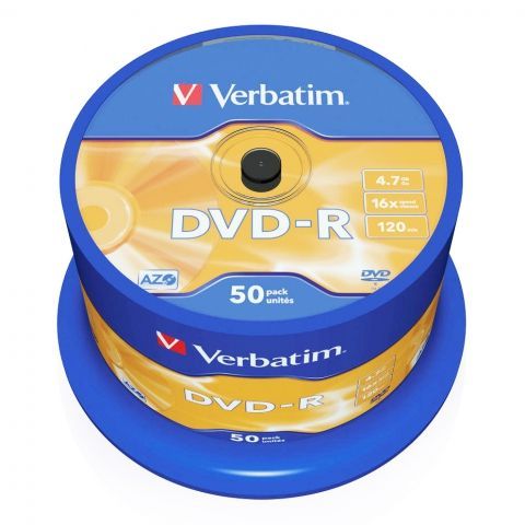  DVD-R Verbatim  4,7 Gb 16x, Cake Box, 50 (43548)