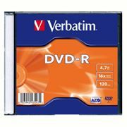 Диск DVD-R Verbatim 4,7 Gb 16x, Slim Case (43547)