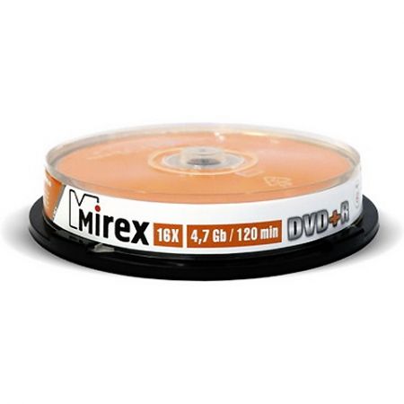���� DVD+R Mirex 4,7 Gb 16x, Cake Box, 10�� (UL130013A1L)