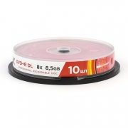 Диск DVD+R Mirex 8,5 Gb 8x DL, Cake Box, 10шт