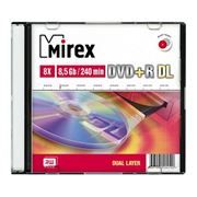 Диск DVD+R MIREX 8,5 Gb 8x Dual Layer, Slim Case (UL130062A8S)