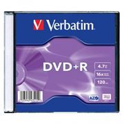 Диск DVD+R Verbatim 4,7 Gb 16x, Slim Case (43515)