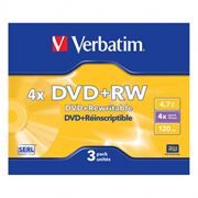 ���� DVD+RW Verbatim 4,7 Gb 4x, Slim Case, 3 �� (43636)